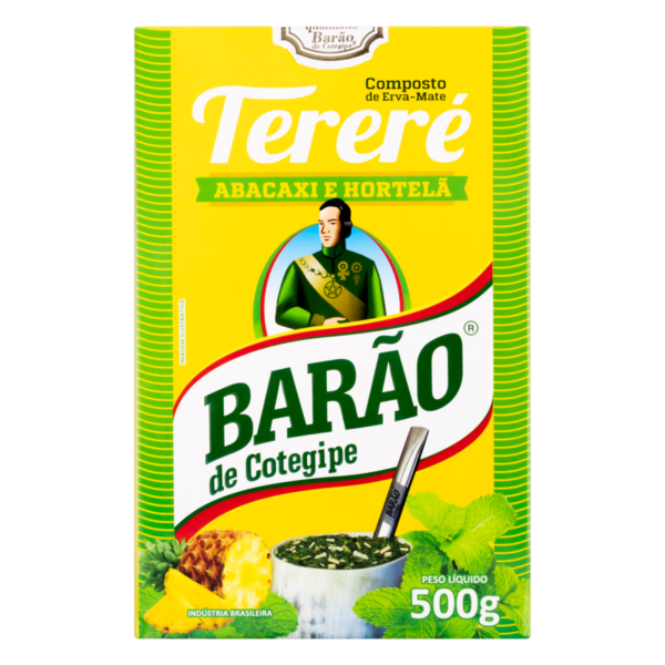 COMPOSTO DE ERVA-MATE TERERÉ ABACAXI E HORTELÃ BARÃO DE COTEGIPE CAIXA 500G