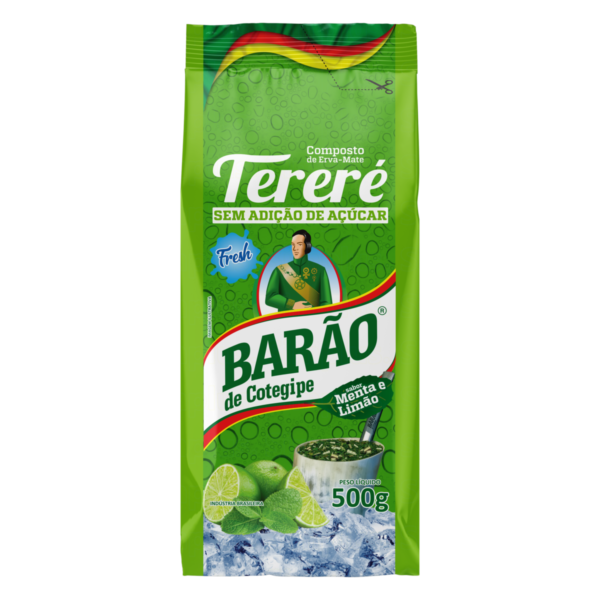 COMPOSTO DE ERVA-MATE TERERÉ MENTA E LIMÃO BARÃO DE COTEGIPE PACOTE 500G